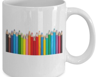 Abstract colored pencil mug