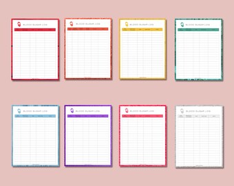 Printable Blood Sugar Log, Blood Sugar Tracker, Blood Glucose Tracker, Blood Glucose Log