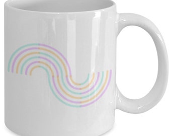 Double abstract rainbow mug