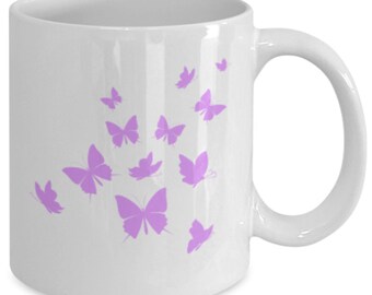 Lavender butterflies mug