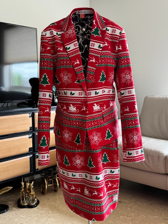 Opposuits Christmas Suits for Woman Blazer and Skirt Costume Size 16 Ugly Christmas Sweater Both Lined Jacket Bust 40 Skirt Waist 3640 Etsy Canada