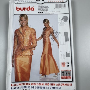 Burda 8374 naaipatroon grote maten en kleine maten