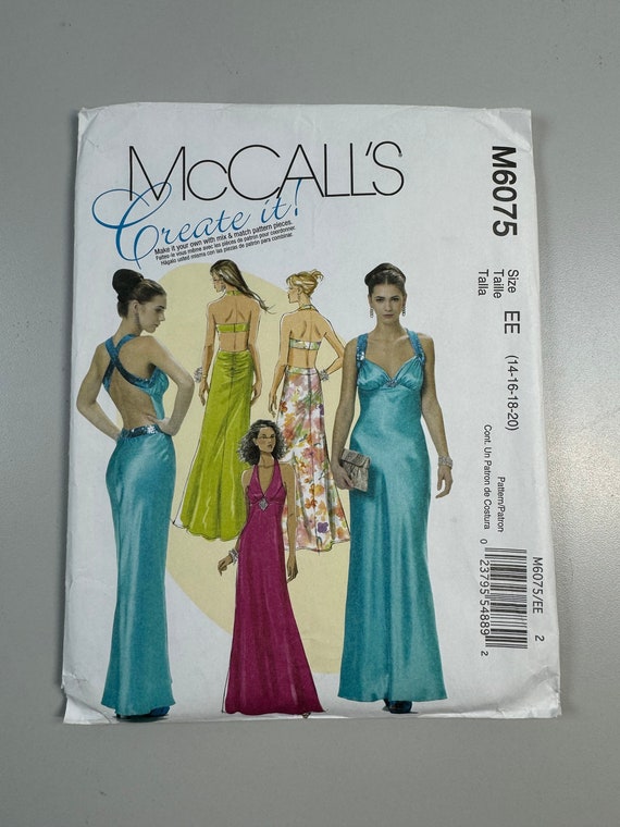 Mccall's M6075 FF Uncut Sexy Cocktail Formal Dress Grad Wedding Size 14-16-18-20  Lined Dress Two Bodices Sewing Pattern - Etsy Israel