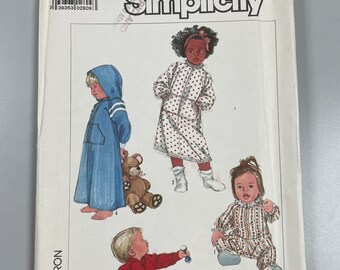 Simplicity 8326 Uncut FF. Toddlers Robe in Two Lengths and Sleeper. Size 4 Chest 23”. Versatile Pattern. Wardrobe builder. Uncut