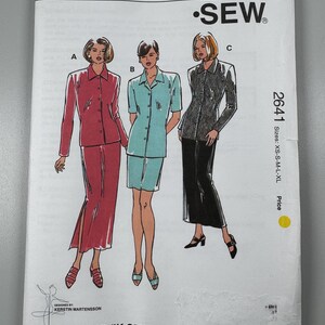 Kwik Sew 2641 Uncut Unopened Misses Blouses Top n Skirt Bust 31.5"-45" Designed for  knits Semi fitted top Jacket n long or shorted skirts