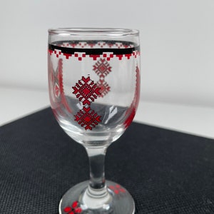 Free shipping! Vintage Ukrainian Stemmed Glass for Liquor Juice Beverage 4 1/8” H Functional Collectible Decor.