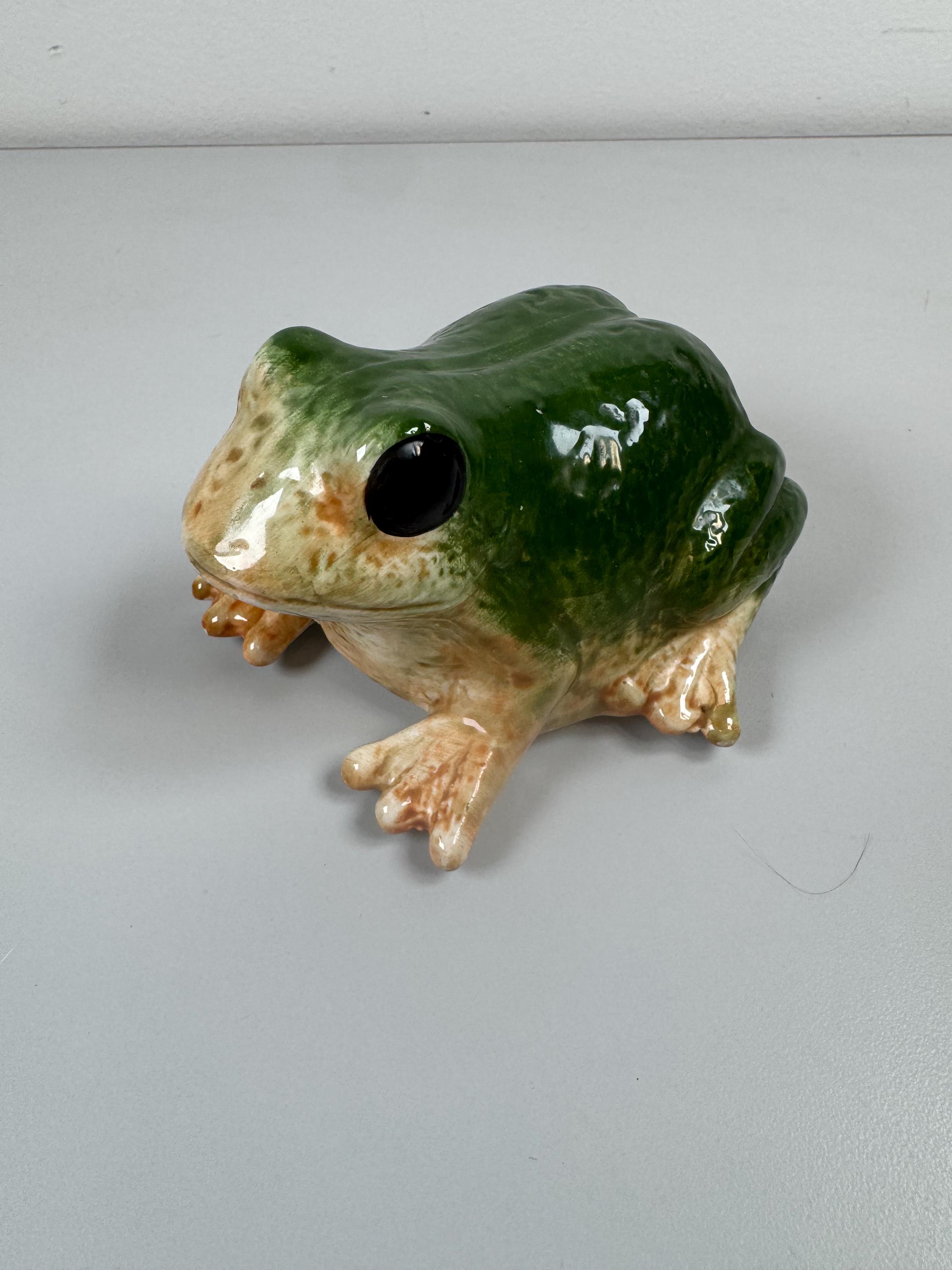Antique Shigaraki Ware Frog Okimono - Japanese Pottery Figurine