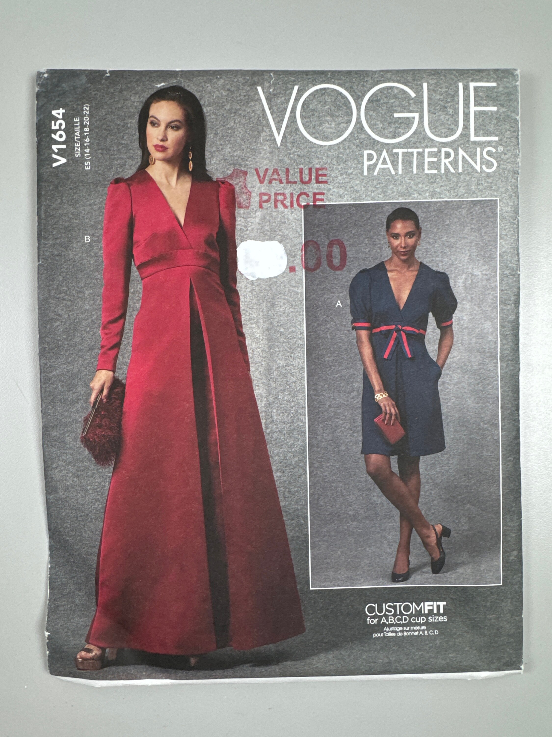 Vogue V1654 FF Uncut Custom Fit for A B C D Cup Sizes