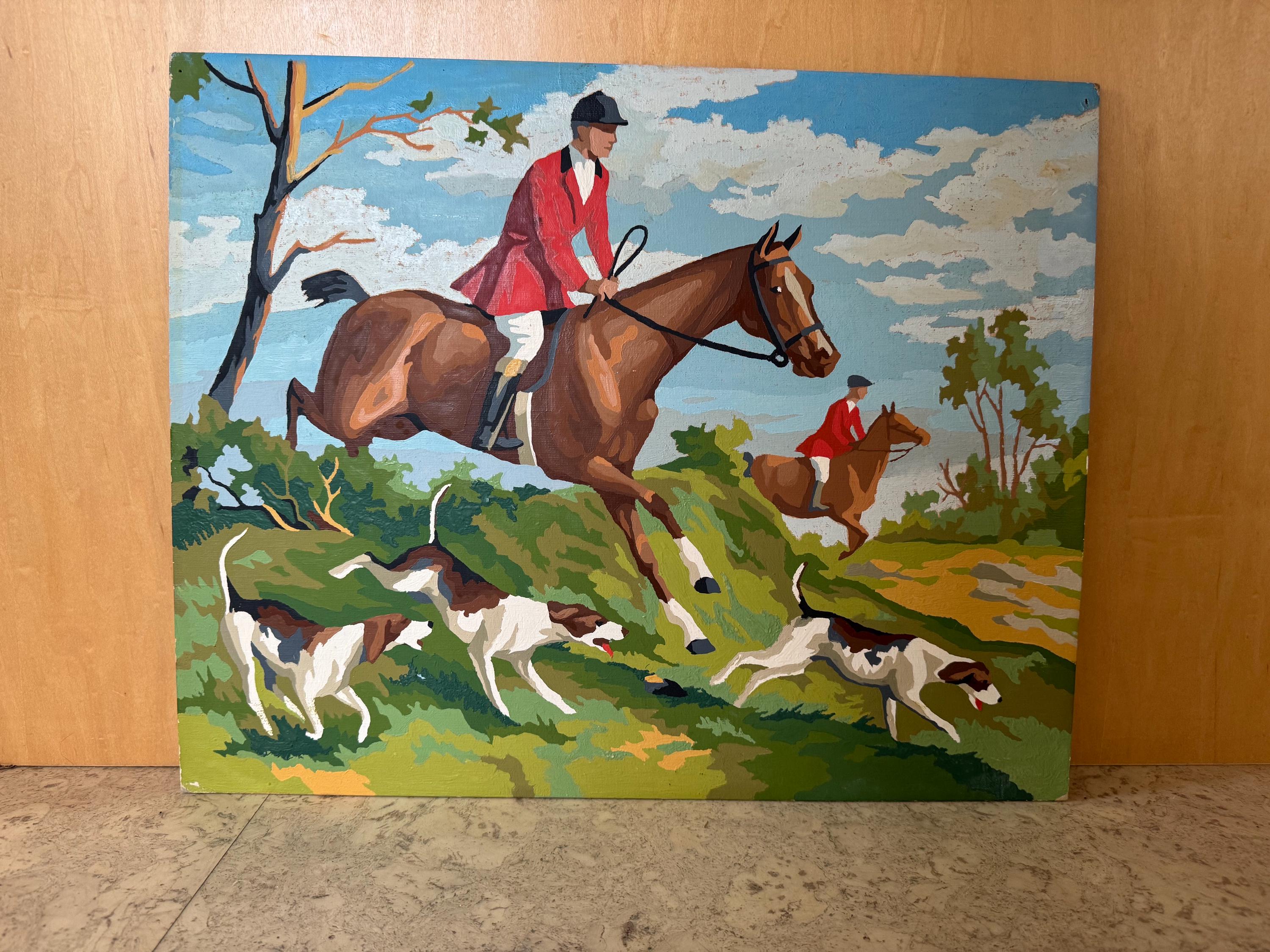 Vintage Paint by Number: English Fox Hunt Scene, 1950s MCM - Etsy