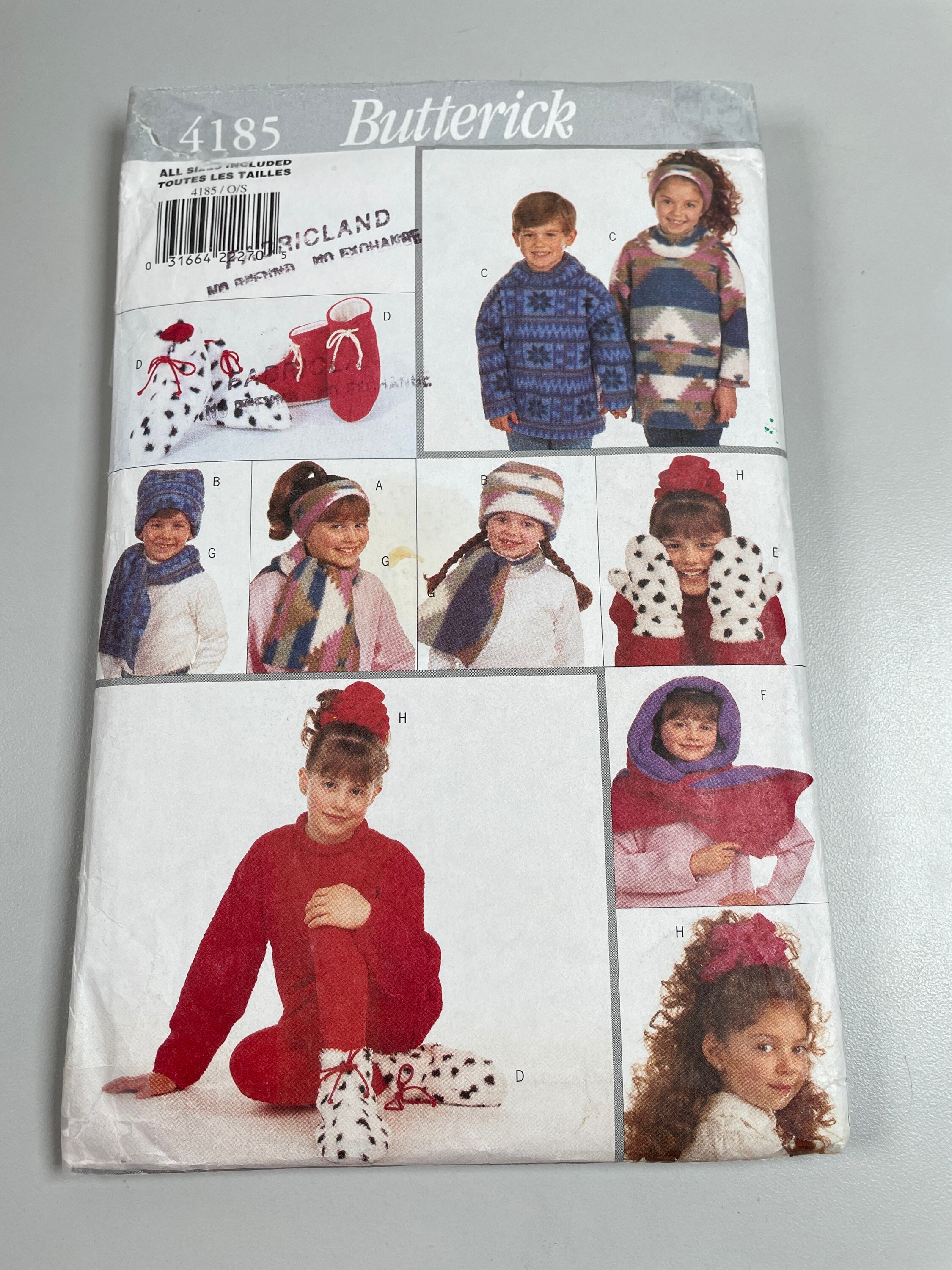 Butterick 4185 Sewing Pattern: Children's Hat, Booties, Tops