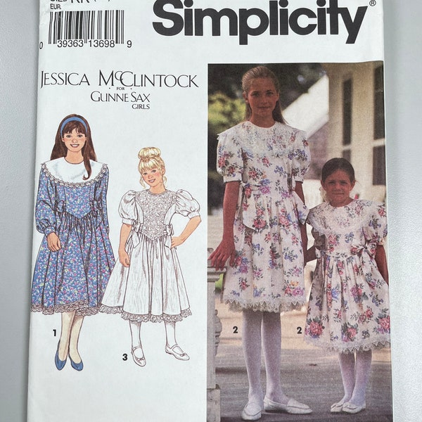 Simplicity 8253 FF Uncut Sizes 7-12. Lovely Drop Waisted Formal Party Dress with Princess Seams. Attached Petticoat.