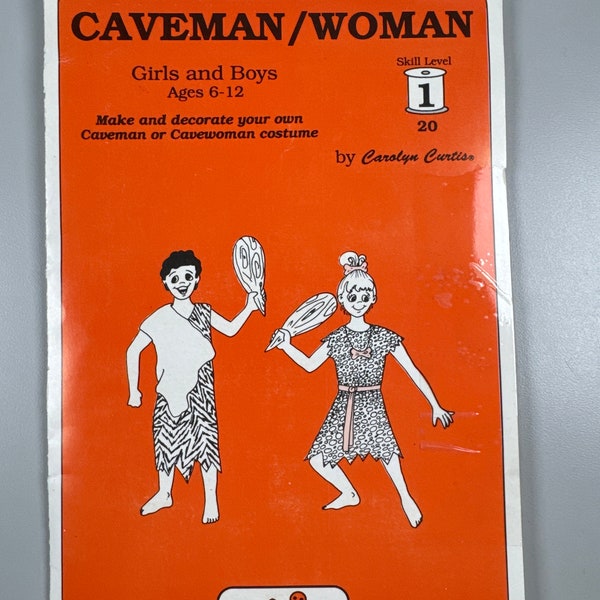Caveman and Cavewoman Costumes to make and decorate for your own caveman or cavewoman costume chest size 25"-36"