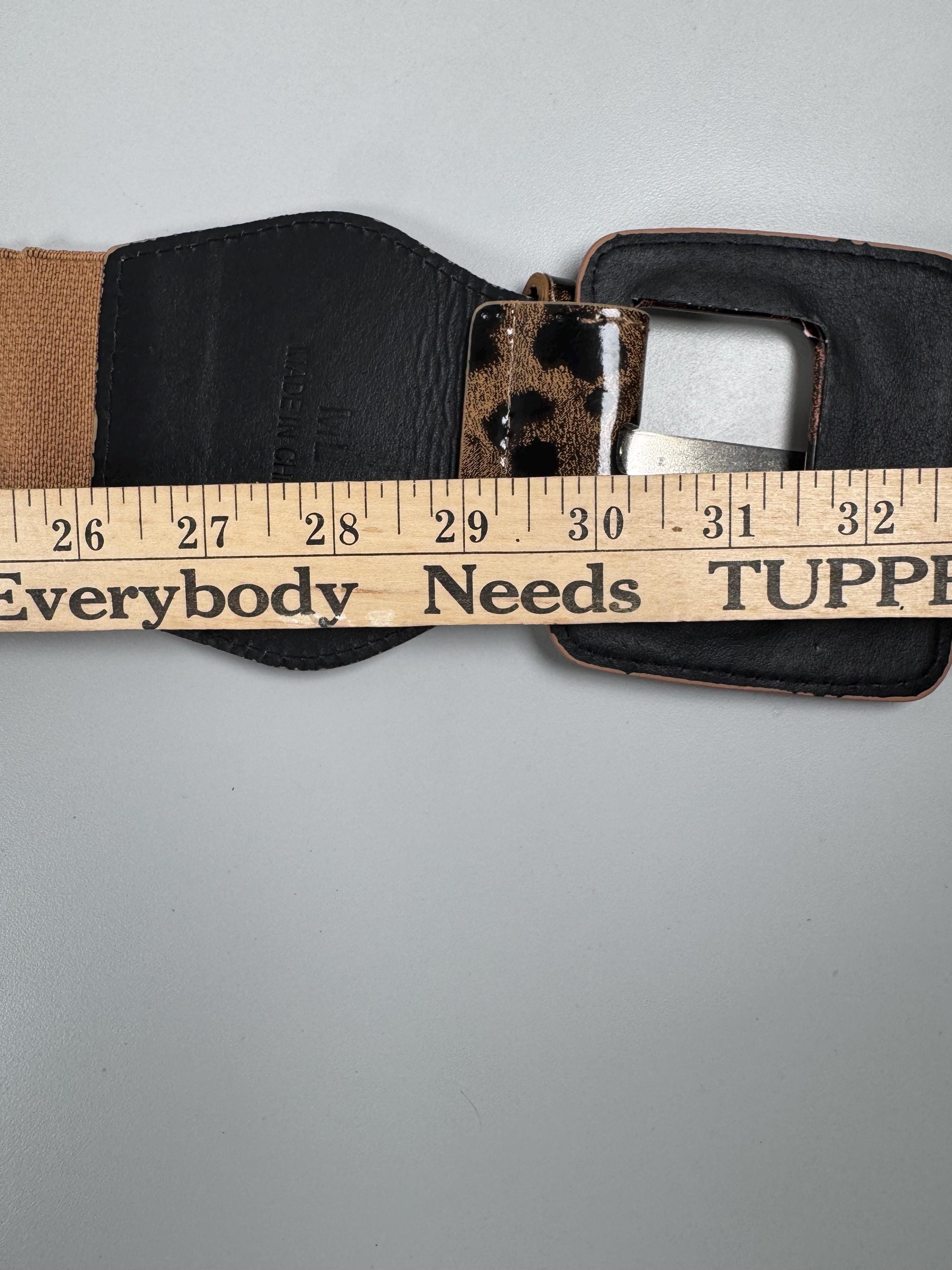 4418 Wide Elastic Stretch Vintage Antique Retro Buckle Belt (black- Leopard Leopard Print Wide Elastic Belt: Retro 80s Floral Buckle - Etsy main image 4