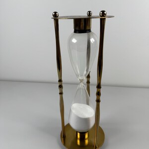 Vintage Brass Nautical Hourglass with Maritime Watch Dial