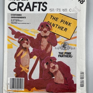 McCall&#39;s 2748 Complete The Pink Panther Size Adult Small chest 32.5-34” Jumpsuit Mask and Mittens. Halloween, Stage, Dress Up, Play Complete