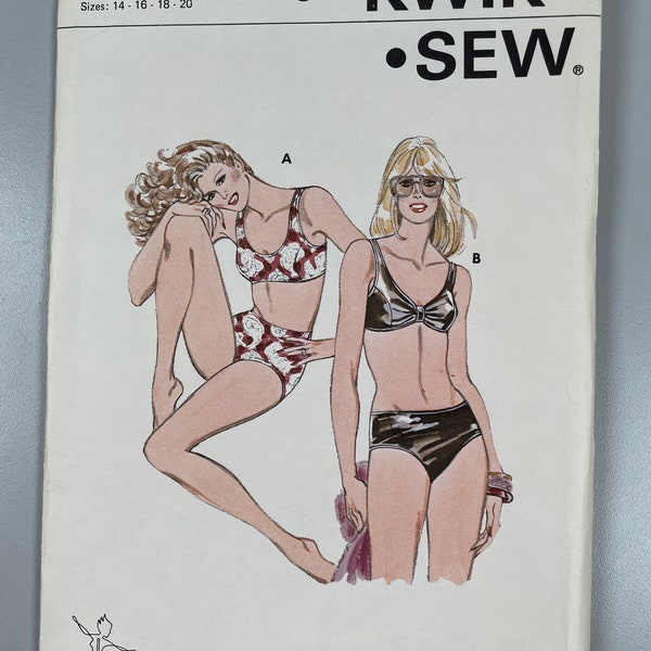 Kwik Sew 153 FF Uncut Swimsuit has princess styling with optional details Bras pull on or hooks Two types of bikini bottoms. Size14-16-18-22