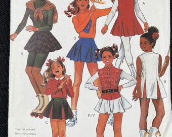 Patrón McCall's 2667 FF sin cortar, 1986, para disfraz de animadora, majorette y patinaje artístico, para jóvenes y adolescentes. Tallas 9-10.