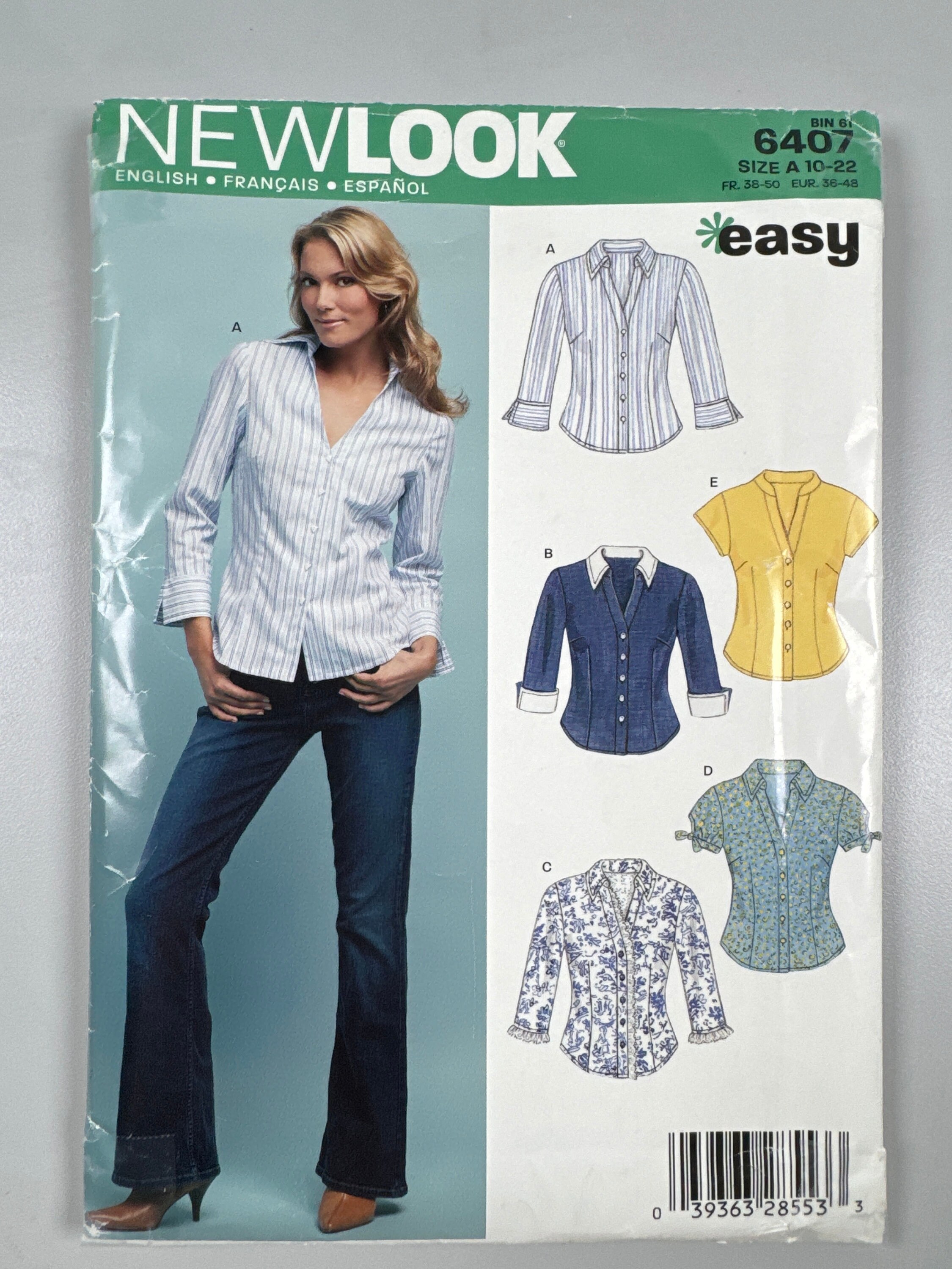 37、リシュリュー改 New Look 6407 Simplicity FF Uncut Easy Sew. Misses 7 Sizes