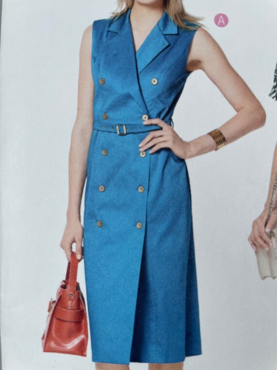 Burda 6321 FF Costura promedio sin cortar. Vestido tipo Chanel o sobrevestido abrigo. Con o dos botones. Tallas 8 18 busto 3139. Mas corto o chaleco. Etsy Espana