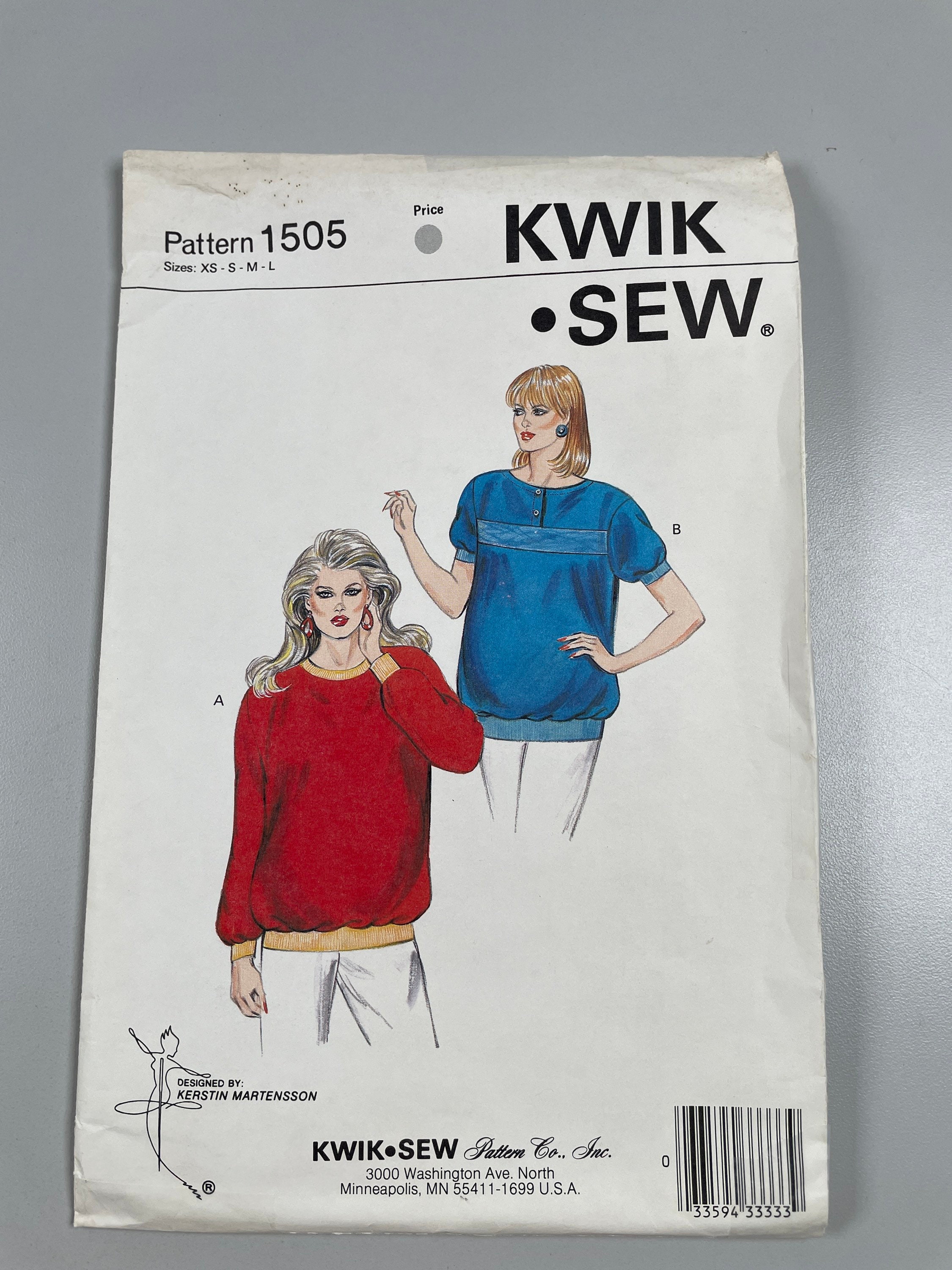Kwik Sew 1505 Complete Misses Maternity Top for Stretch Knits