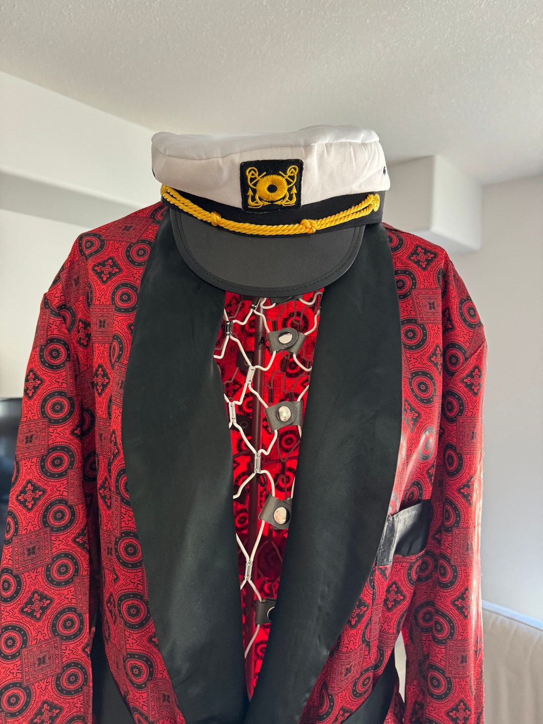 Vintage Majestic Satin Smoking Red Robe Jacket Hugh Hefner Costume With