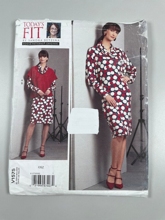 Vogue V1575 FF Uncut Easy Sew Misses Dress and Top Loose Dress Has Dolman  Sleeves With Cuffs and Collars. All Sizes Bust 32-55" - Etsy