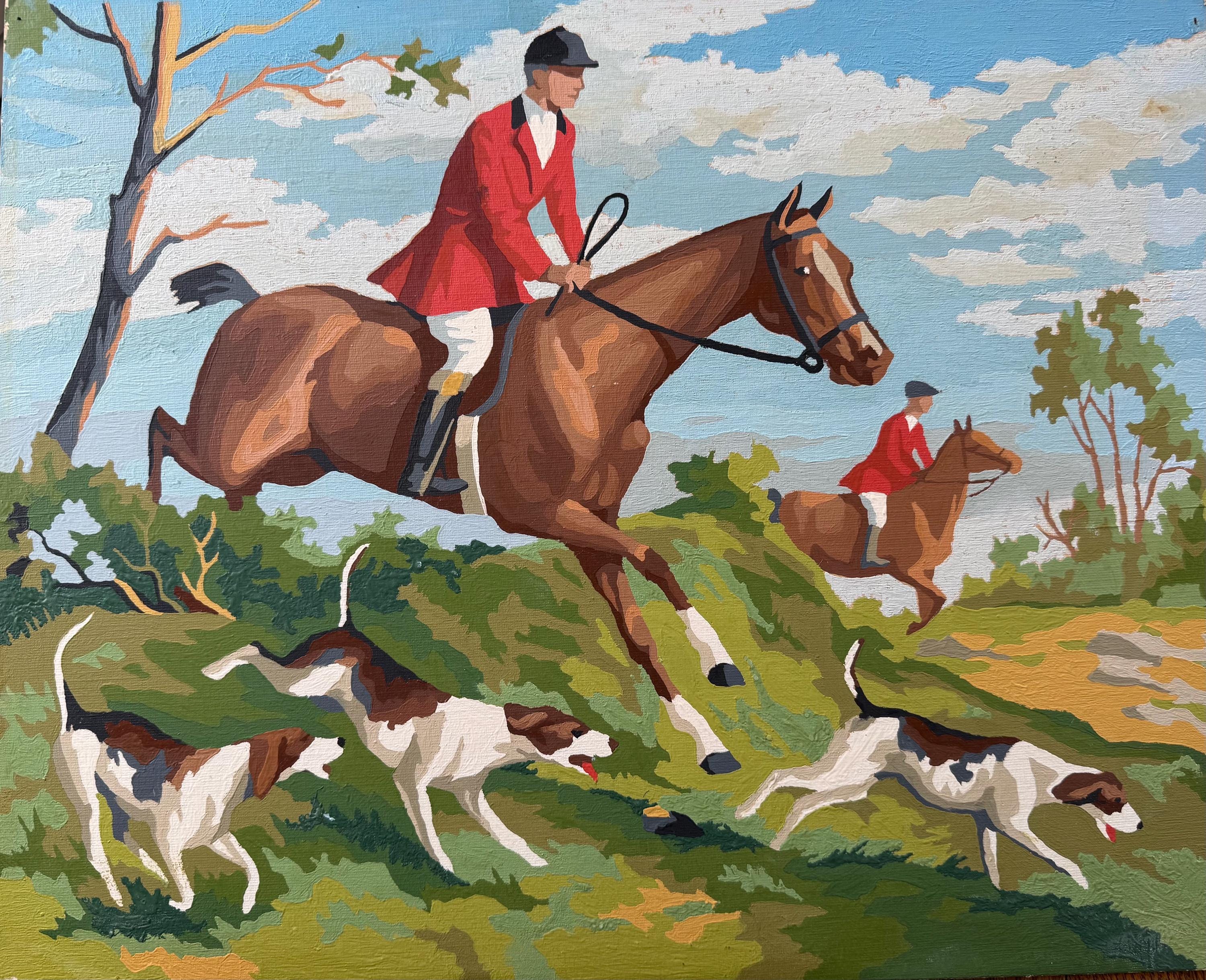 Vintage Paint by Number: English Fox Hunt Scene, 1950s MCM - Etsy