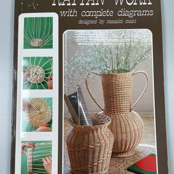 Rattan Work with complete diagrams. 98 pages. To many projects to list. Larger and smaller makes for fun or profit. 10”x7”