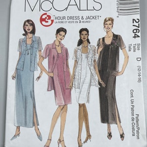 May include: A sewing pattern for a dress and jacket. The pattern is for sizes 12-14-16. The pattern is called "3 Hour Dress & Jacket" and is from McCall's. The pattern is made for you.