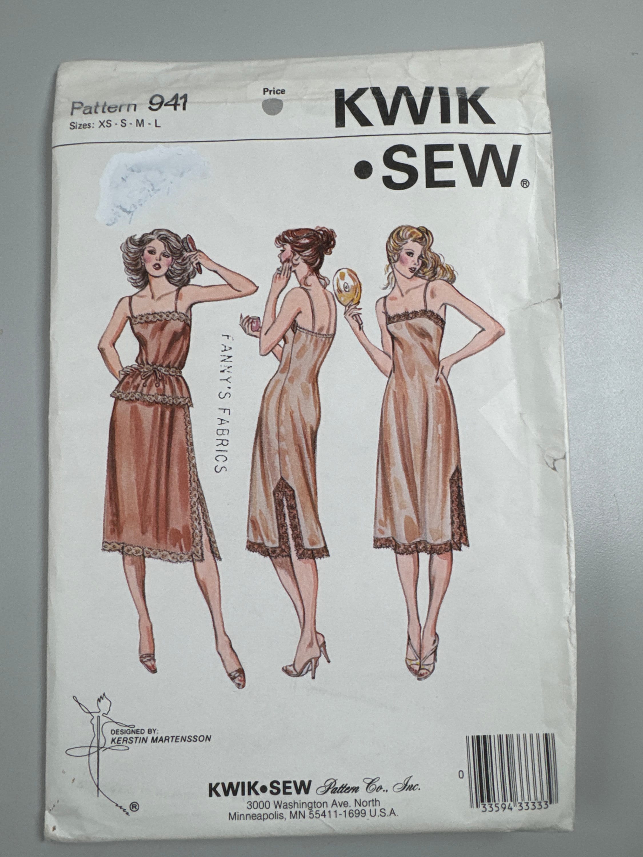 Kwik Sew 1066 Lingerie: Bra Slip and Bra Camisole with Lace Trim, Uncu –  Patterns Central