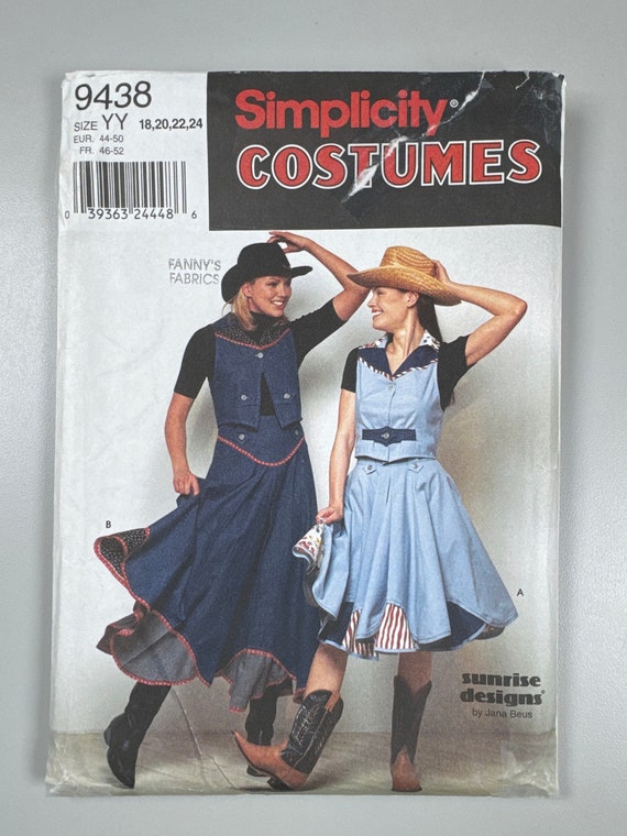 Simplicity 9438 FF Uncut Line Dancing Skirt in 2 Lengths and Vest