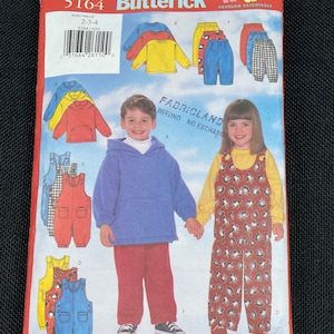 Butterick 5164 Complete Children Cloths Girls Boys Sizes 2,3,4. Kids Fashion Essentials Jumpsuit, Tops, Hoody, Pants Sewing Patterns Counted