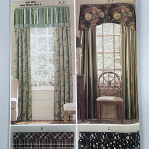 Butterick B4948 FF Uncut Waverly Window Treatment Sewing Patterns and Instructions for Windows 36”, 42” , 48”. Multiple Valances and Drapes.