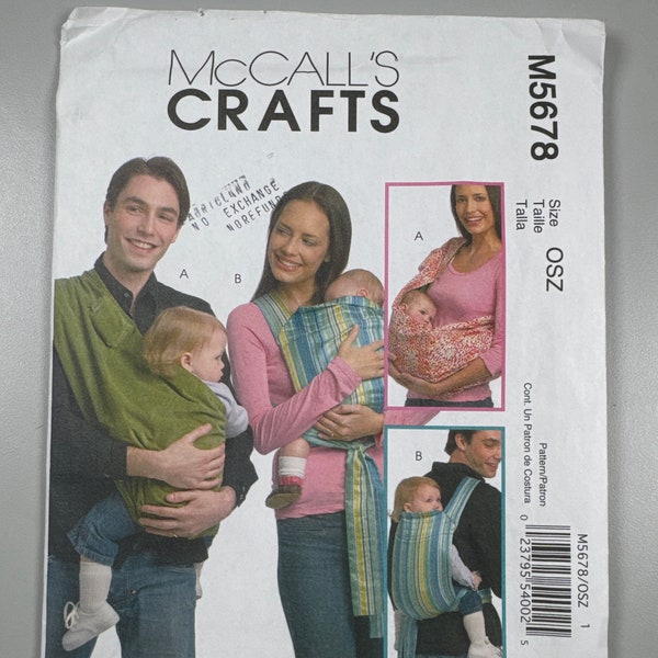 McCall’s M5678 FF Uncut Crafts Baby Carriers (not intended for babies under four months of age) Sew up multiple ways for carrying kids.