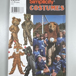 Disfraz de mascota Simplicity 8222 FF sin cortes para niñas y niños, tallas 7-14. Pecho de 66 a 81 cm. Trajes de equipo de negocios. Trajes para Halloween.