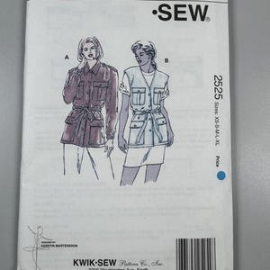 Kwik Sew 2522 Unopened FF Vintage Misses Asymmetric Knit Blouse Shirt Pattern XS-XL