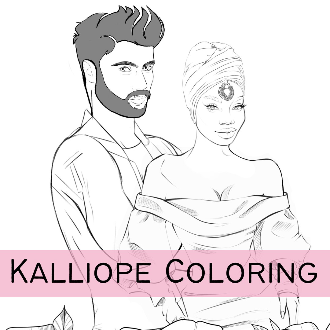Romantic Couple Coloring Page, Adult Coloring Pages, Couple Coloring
