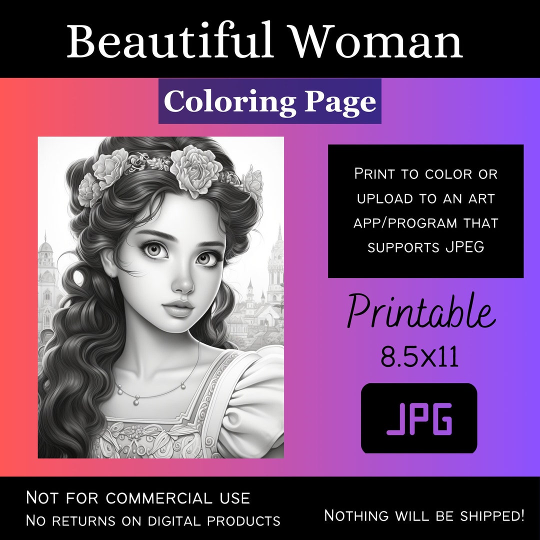 Printable Adult Coloring Pages Beautiful Woman