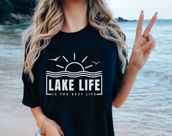 Lake Life Is the Best Life Comfort Colors Shirt, Up North Graphic Tee, Vacation Oversized Shirt, Boating Aesthetic