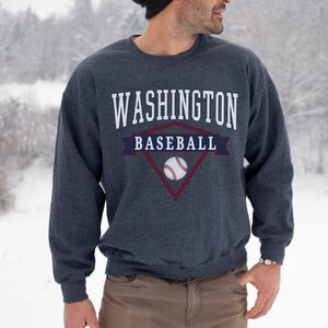 Washington Baseball Crewneck, Sweat-shirt Washington, pull style vintage Washington