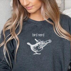 Bird Nerd Graphic Crewneck, Funny Punny Bird Sweatshirt, Bird Watcher Gift