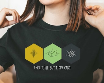 Dev Card T shirt, Settlers of Catan, Catan Resource T Shirt, Catan, SIze Inclusive T Shirt, Funny Catan T Shirt
