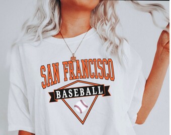 San Francisco  Baseball T Shirt, San Francisco Comfort Colors, Oversized Vintage Style Tee