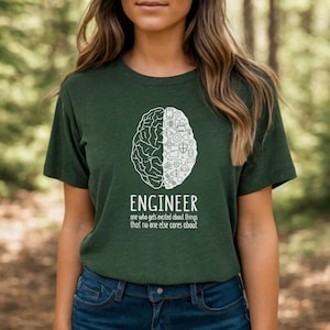 Engineer Brain Graphic Tee, Funny Engineer Bella Canvas Shirt, Gift for Engineer Student