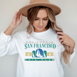 Vintage San Francisco Sailing Club Sweatshirt, California Sailor Crewneck, 90s Sailor Pullover