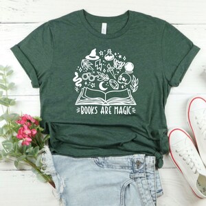 Books are Magic Graphic Tee, Gift for Reader, Teacher Librarian Bella Canvas Shirt