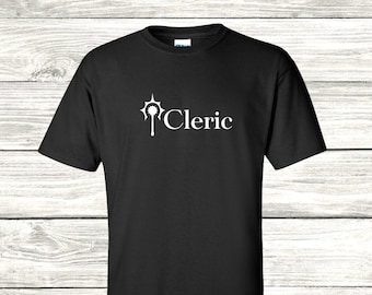 Cleric Class Tshirt, Dungeons and Dragons Tshirt, Dnd Tshirt, D20 TShirt, Roll Play Game, D&D