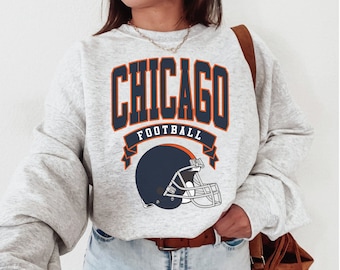 Chicago Football Crewneck, Vintage Sweatshirt, Game Day Pullover, 90s Style Football Crew