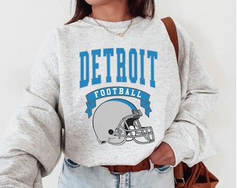 Detroit Football Crewneck, Vintage Sweatshirt, Game Day Pullover, 90s Style Football Crew