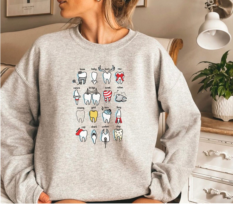 Teeth Chart Crewneck Dental School Sweatshirt Future DDS Etsy